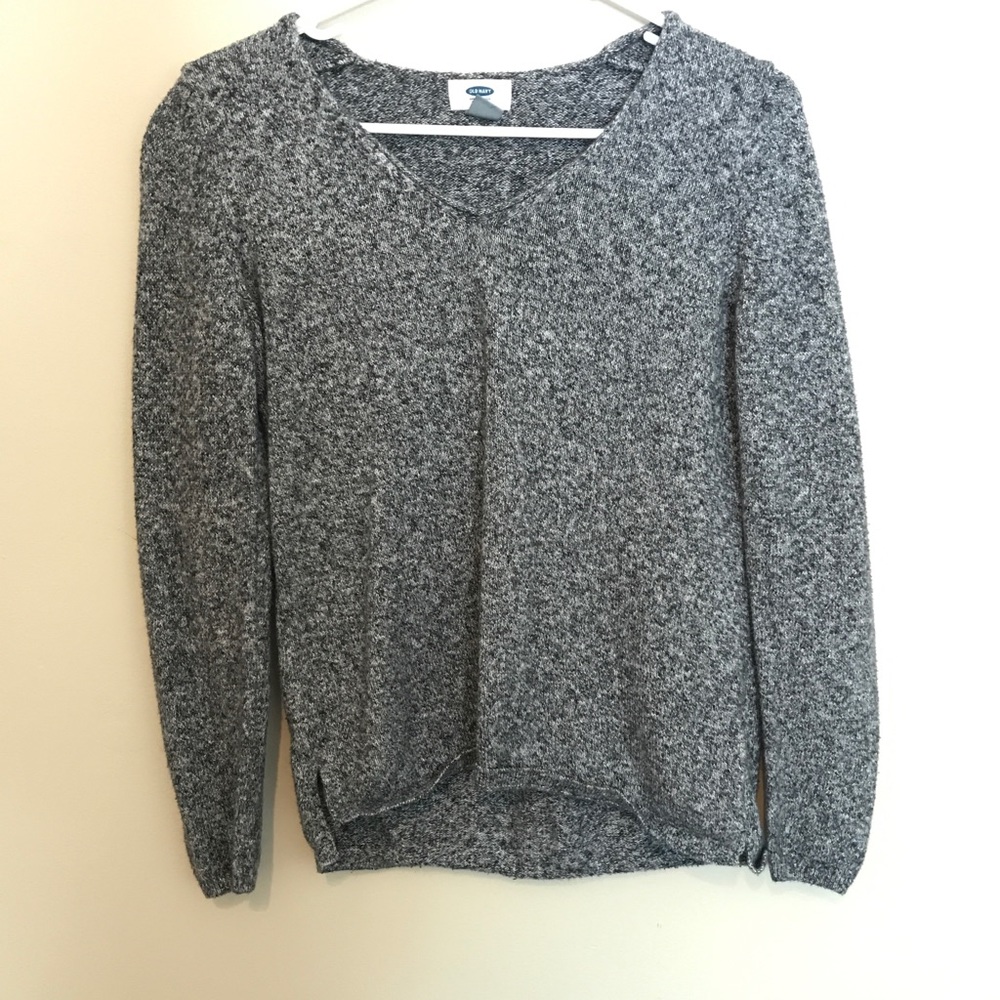 Black and white knitted sweater